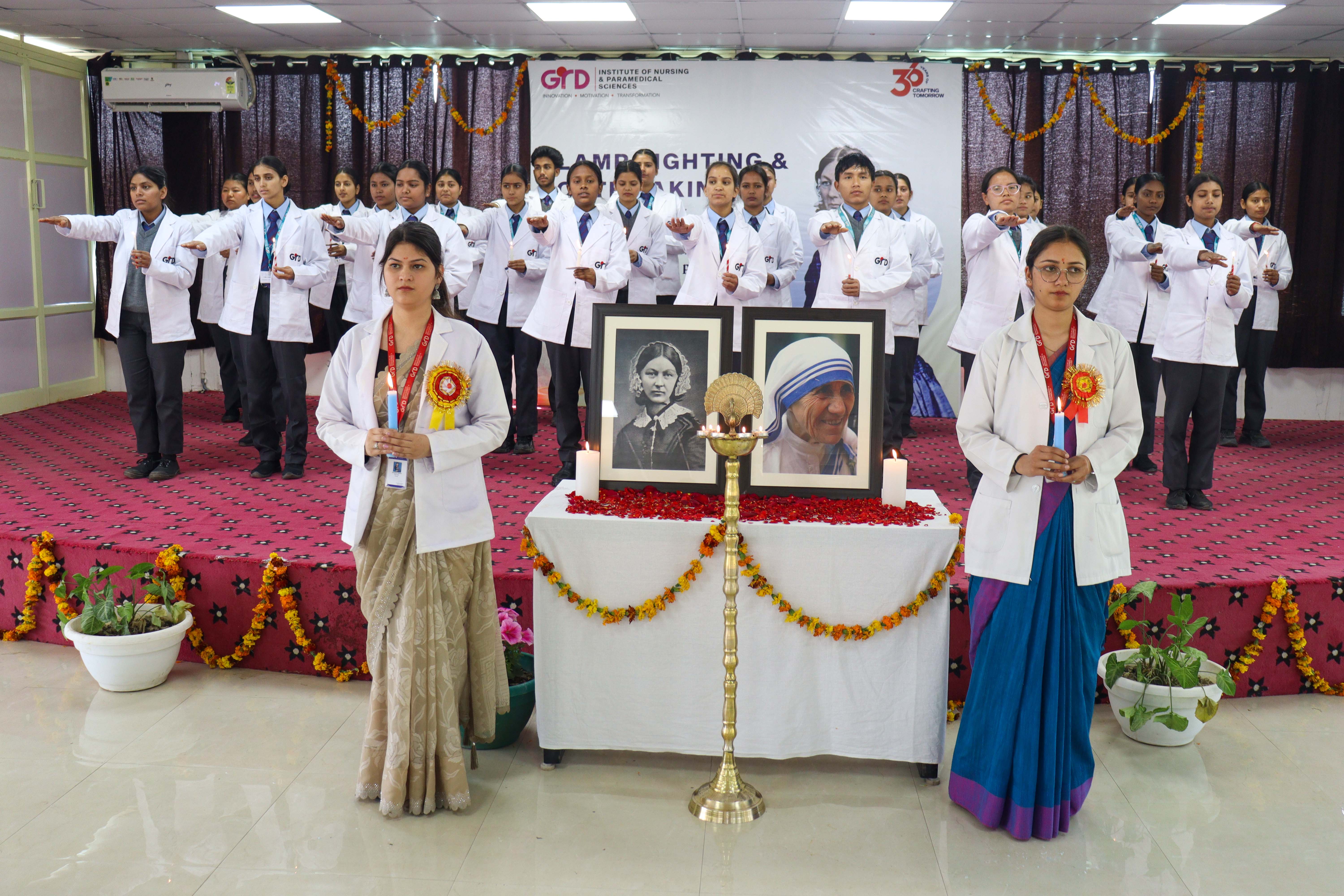 Lamp Lighting and Oath Taking Ceremony by School of Nursing and Paramedical Sciences at GRD IMT Dehradun